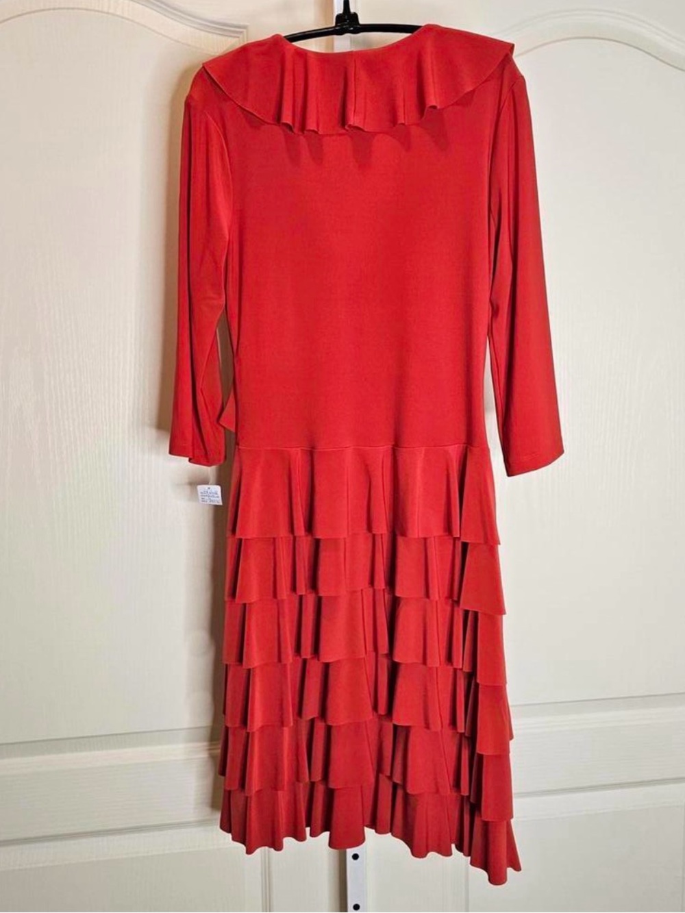 Joseph Ribkoff Red Ruffle Wrap Dress - Picture 5 of 7
